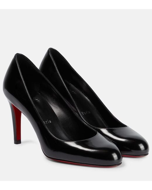 Christian Louboutin Black Pumppie 85 Patent Leather Pumps