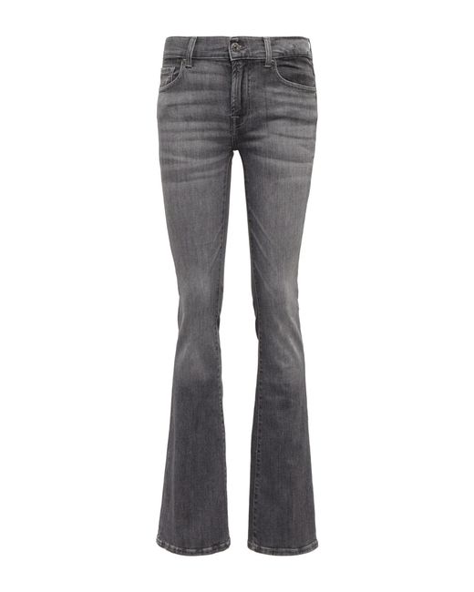 7 For All Mankind Midrise Bootcut Jeans in Gray Lyst
