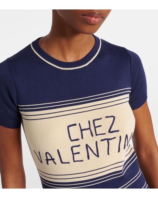 Valentino Blue Chez Cotton T-Shirt