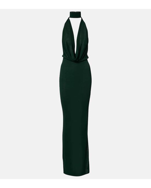 AYA MUSE Women's Green Draped Jersey Gown - www.desnorhaar.be