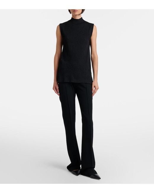 The Row Black Fabien Wool Cady Flared Pants