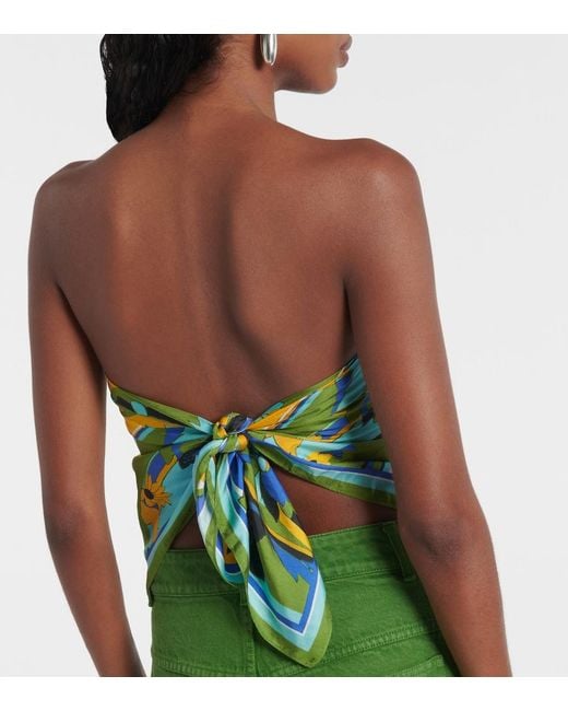 Christopher Esber Green Floral Silk Scarf