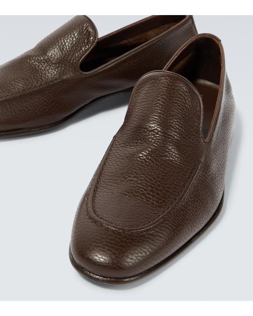 Manolo Blahnik Brown Truro Leather Loafers for men