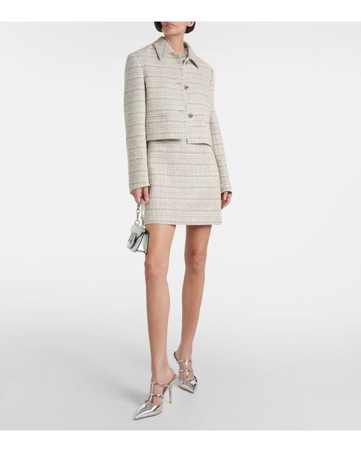 Valentino White Mossi Cotton-Blend Jacket