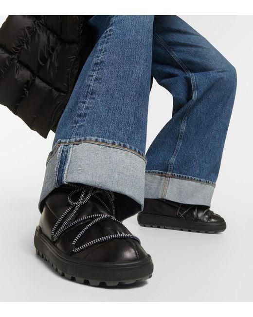 Bogner Black Chamonix Leather Ankle Boots