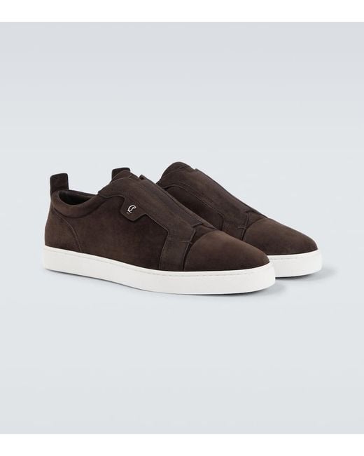 Christian Louboutin Slip-Ons St Louis Aus Veloursleder in Brown für Herren