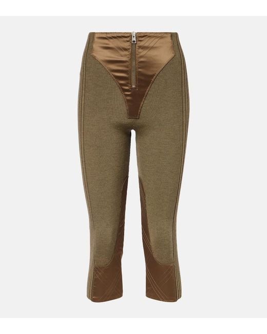 Jean Paul Gaultier Green Wool-Blend Capri Pants