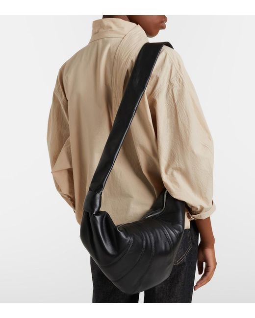 Lemaire Black Croissant Medium Leather Bag