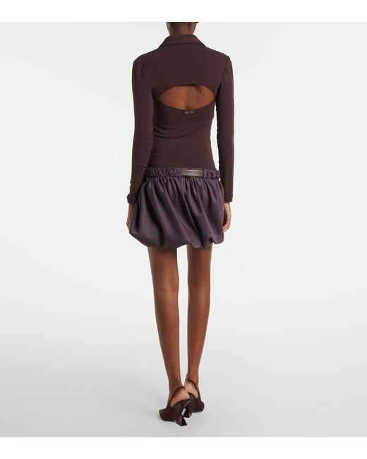 The Attico Purple Belted Polo Dress