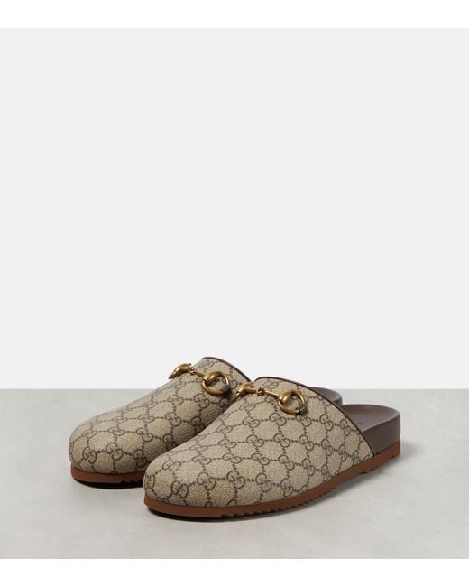 Gucci Multicolor Horsebit GG Supreme Canvas Slipper
