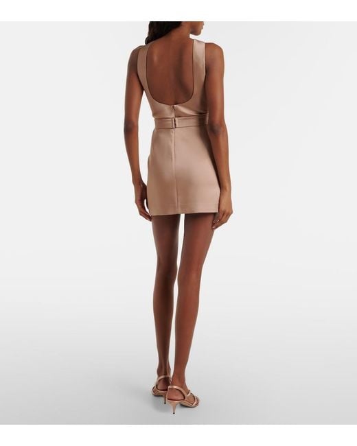 The New Arrivals Ilkyaz Ozel Pink Delphine Bow-Detail Satin Minidress