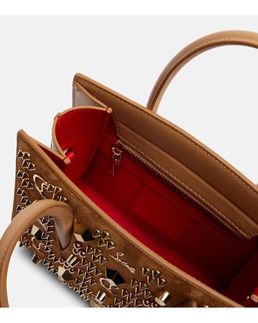Christian Louboutin Brown Paloma Studded Suede Tote Bag