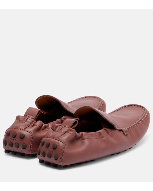 Tod's Brown Gommino Leather Loafers