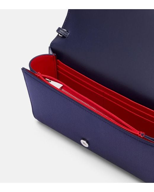 Christian Louboutin Blue Paloma Small Satin Crepe Clutch