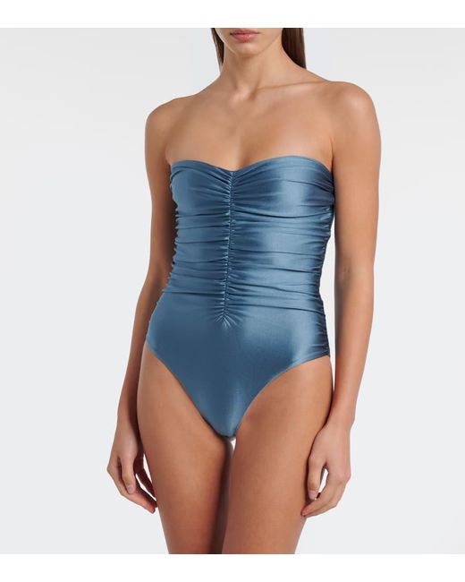 JADE Swim Blue Yara Ruched Swimsuit