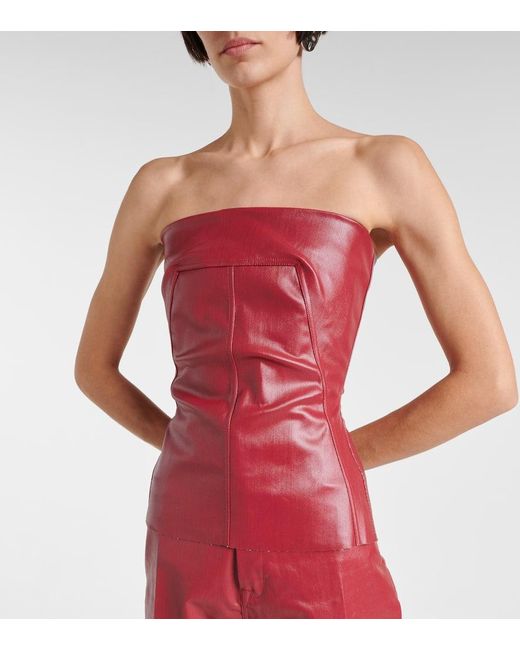 Top A Fascia Di Jeans di Rick Owens in Red