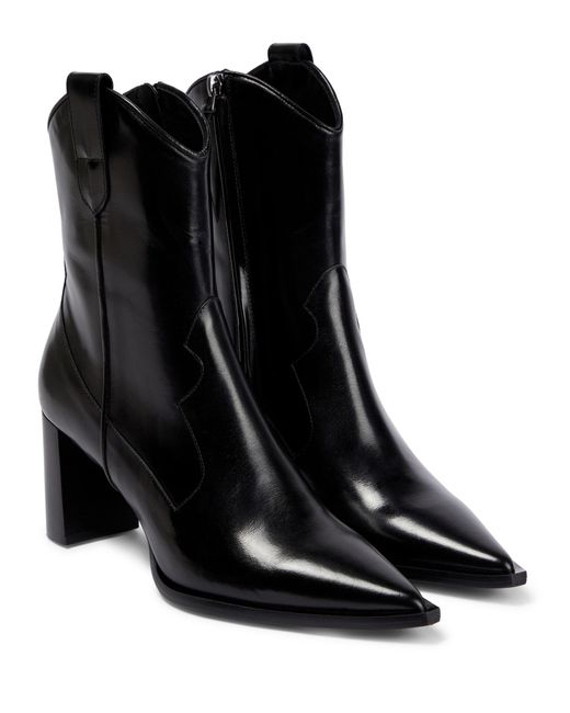 Dorothee Schumacher Western Elegance Leather Cowboy Boots in Black | Lyst