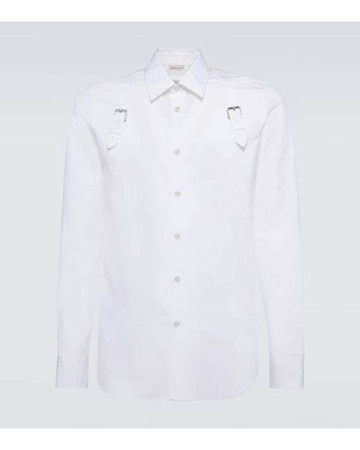 Alexander McQueen Hemd Harness aus Baumwollpopeline in White für Herren