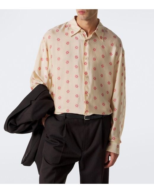 Dries Van Noten Natural Floral Jacquard Shirt for men