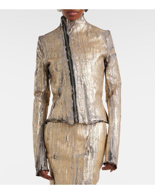 Rick Owens Natural Gary Coated Denim Jacket