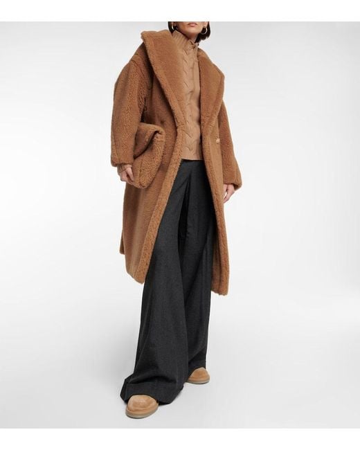 Abrigo Teddy Bear Icon de pelo y seda Max Mara de color Brown