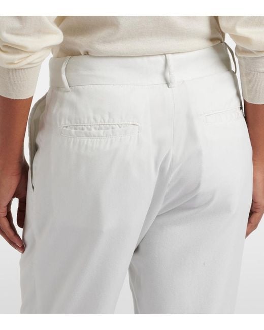 The Row White Igor Cotton Straight Pants