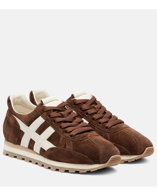 Hogan Brown H671 Suede Sneakers