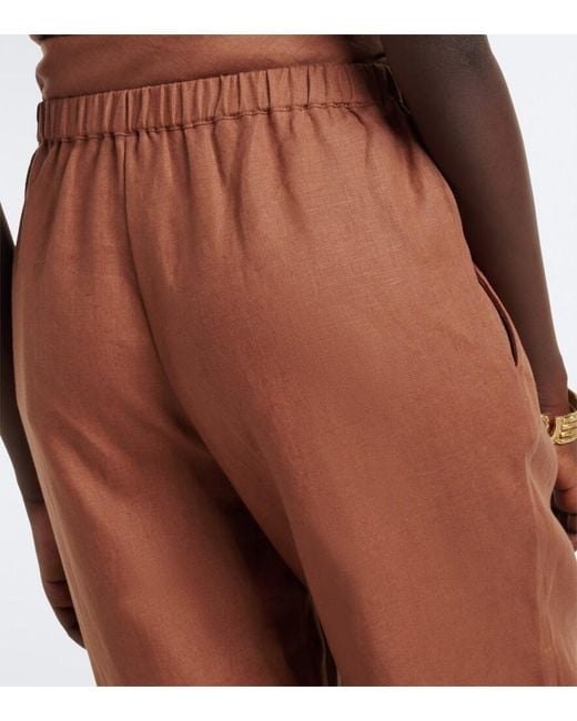 Faithfull The Brand Brown Capriolla Linen Wide-Leg Pants