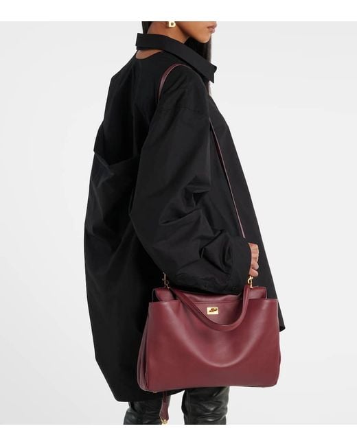 Balenciaga Purple Tote Bag Rodeo Medium Aus Leder