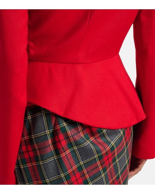 Vivienne Westwood Red Stormy Asymmetric Virgin Wool Jacket