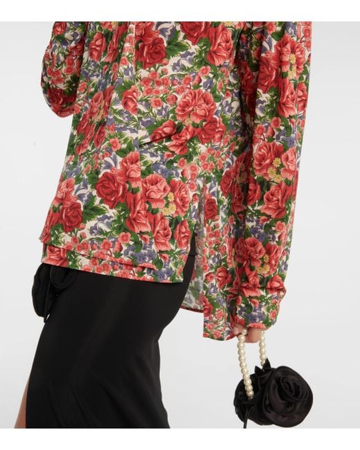 Magda Butrym Red Floral Blouse