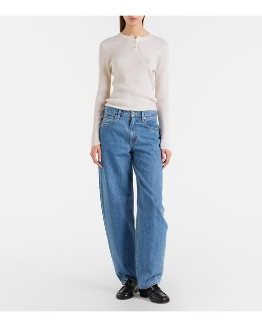 SLVRLAKE Denim Blue Ella Barrel-Leg Jeans