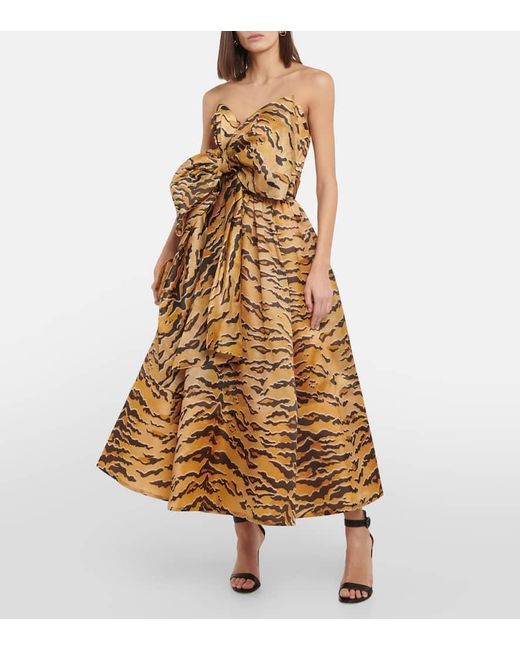 Zimmermann Metallic Matchmaker Animal-print Silk Maxi Dress