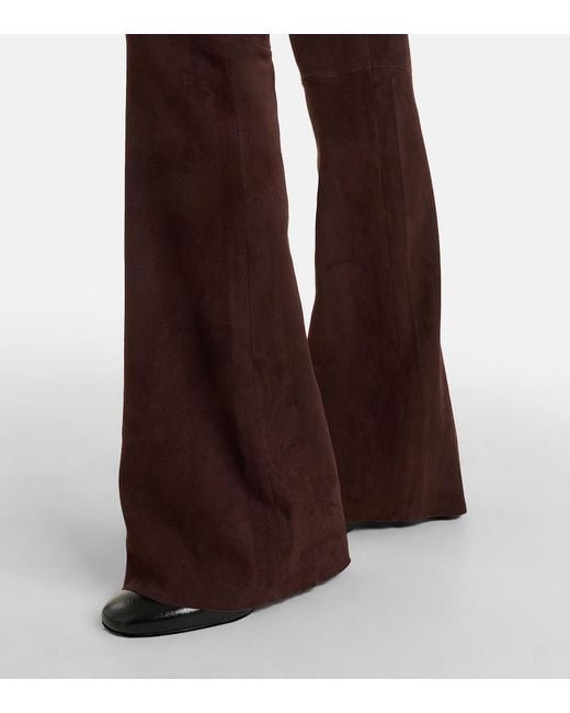 Stouls Purple Pawlonia Suede Flared Pants
