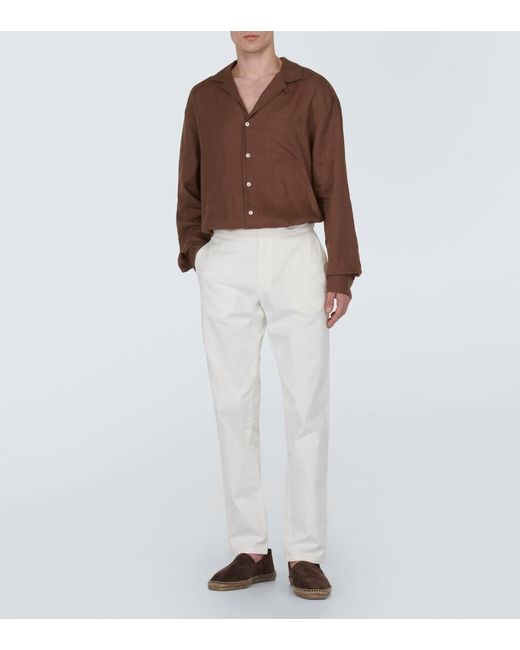 Pantaloni regular Fallon in misto cotone di Orlebar Brown in White da Uomo