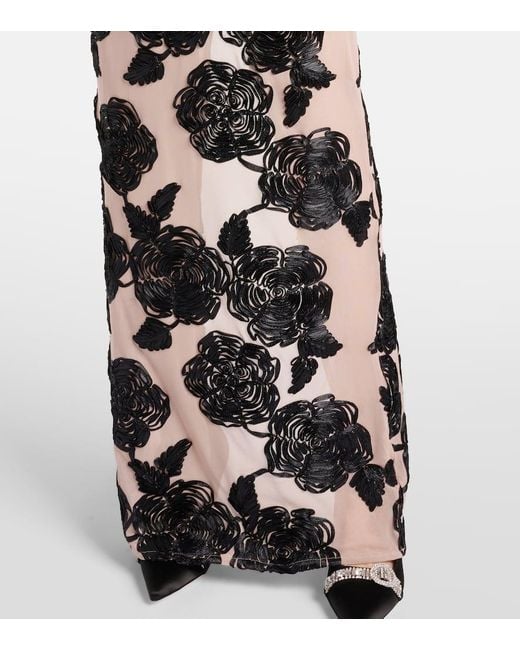 ROTATE BIRGER CHRISTENSEN White Bedruckte Robe Mit Mesh