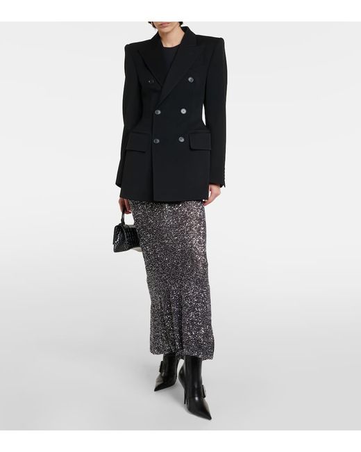 Blazer doppiopetto Hourglass in lana di Balenciaga in Black