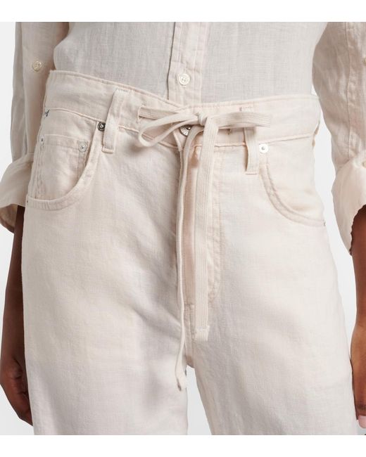Citizens of Humanity Natural Brynn Linen Wide-Leg Pants