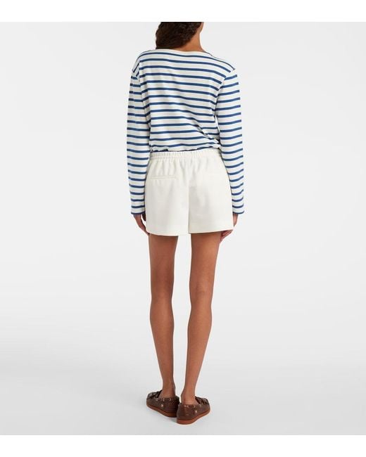 Valentino White Vgold Jersey Shorts