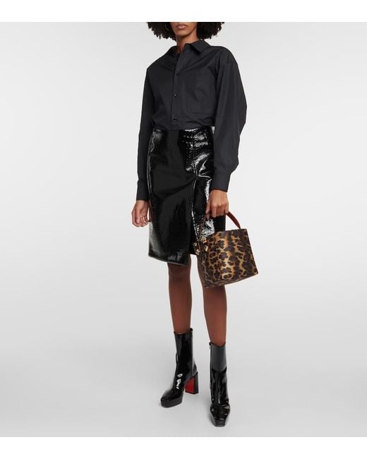 Christian Louboutin Black Alleo 90 Patent Leather Knee-High Boots