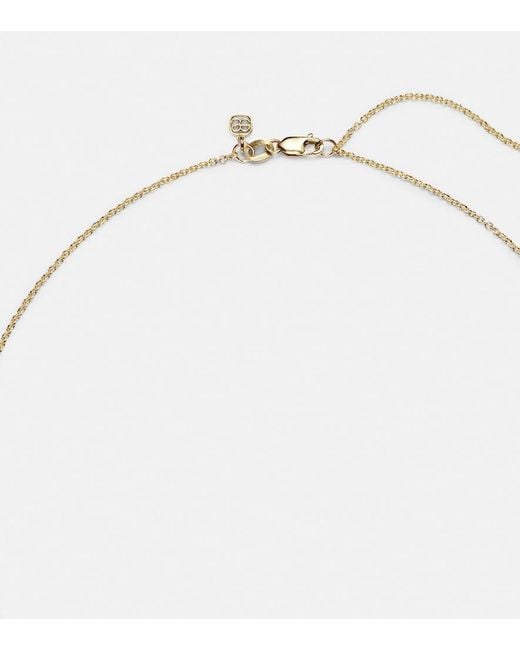 Sydney Evan Metallic The Lovers Tarot Card 14Kt Necklace With Rubies And Diamonds