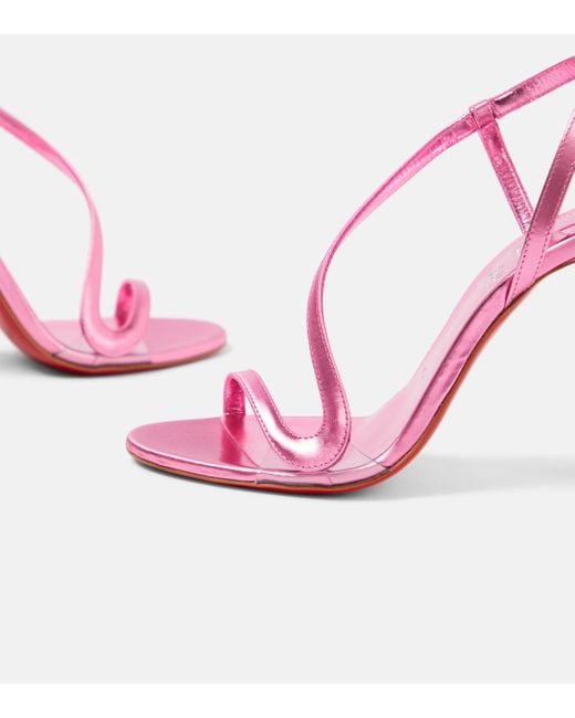 Christian Louboutin Pink Rosalie 100 Leather Sandals