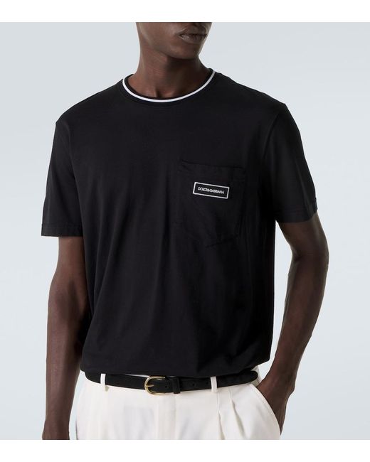 Dolce & Gabbana Black Logo Cotton Jersey T-Shirt for men