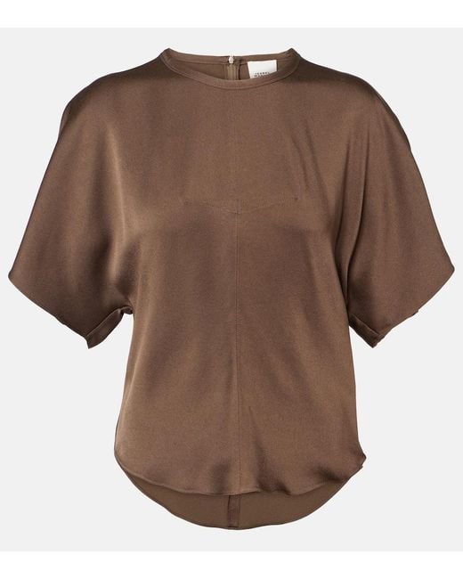 Isabel Marant Brown Karlita Satin Top