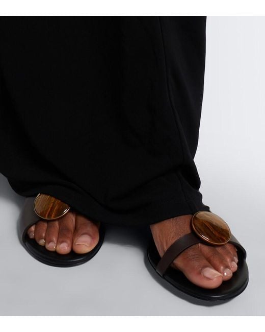 Christopher Esber Black Aura Quartz Leather Mules