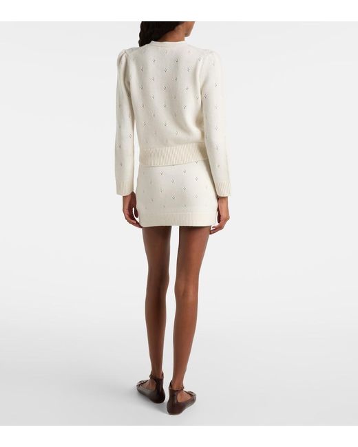 Chloé White Pointelle Wool And Cashmere Sweater