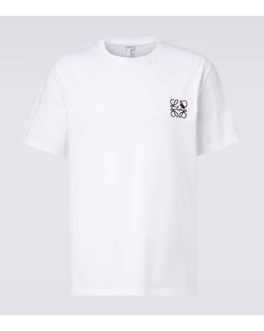Loewe White X Louis Wain Anagram Cotton Jersey T-Shirt for men
