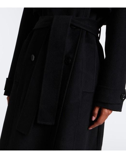 Frankie Shop Black Nikola Padded Wool And Cashmere Trench Coat