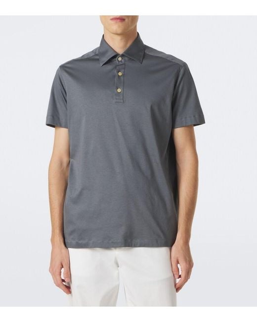 Polo De Jersey De Algodon Kiton de hombre de color Gray