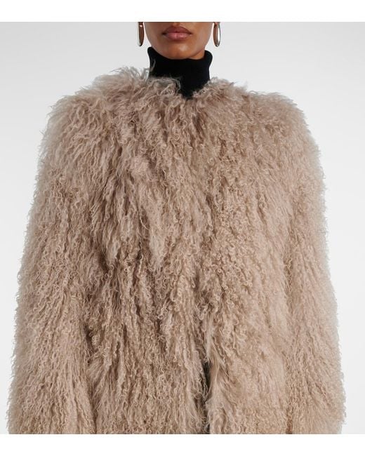 Yves Salomon Natural Shearling Coat